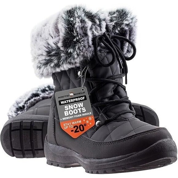 Arctic Shield Women's Waterproof Snow Boots w/ Memory Foam Insoles - Size 8 - Picture 2 of 7